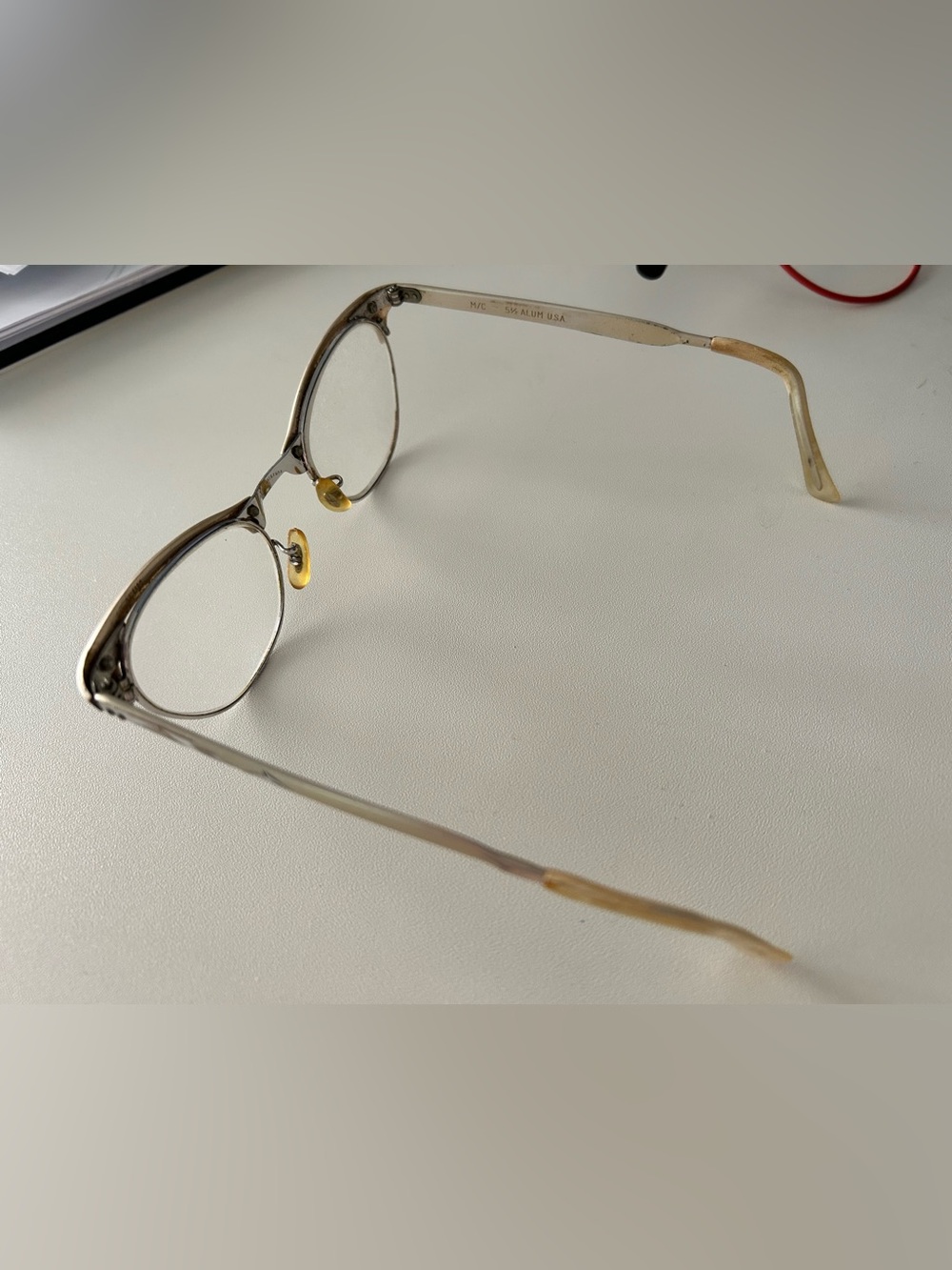 Antique Cat’s Eye Glasses with warm gold accents
